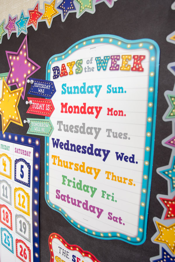 Days of the Week Bulletin Board